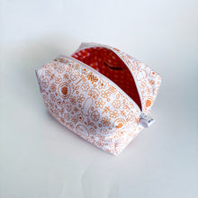 Load image into Gallery viewer, PRE-ORDER: Racing Make-up Pouch - Orange Floral Racing Icons
