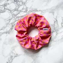 Load image into Gallery viewer, Racing Scrunchie: Checkered Flag Pink & Orange