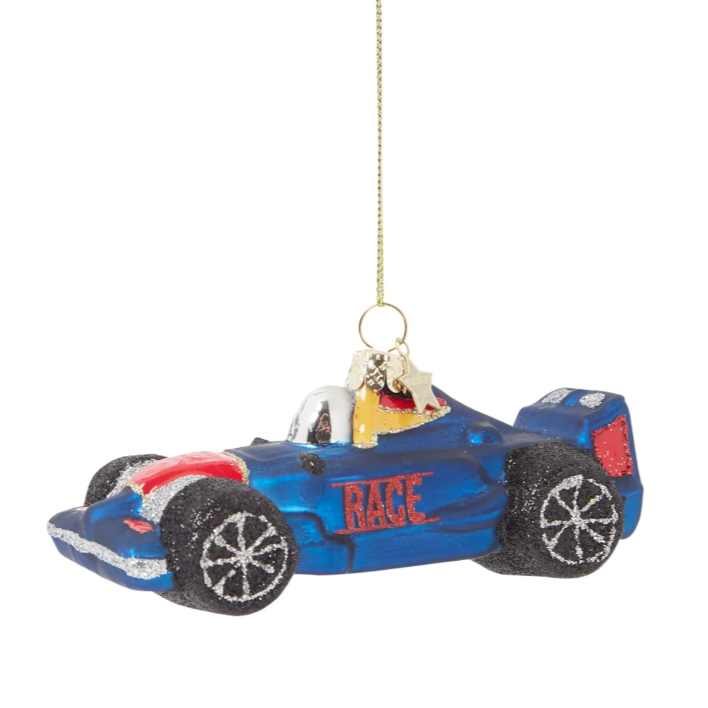 Racing Ornament - Blue Racing Car
