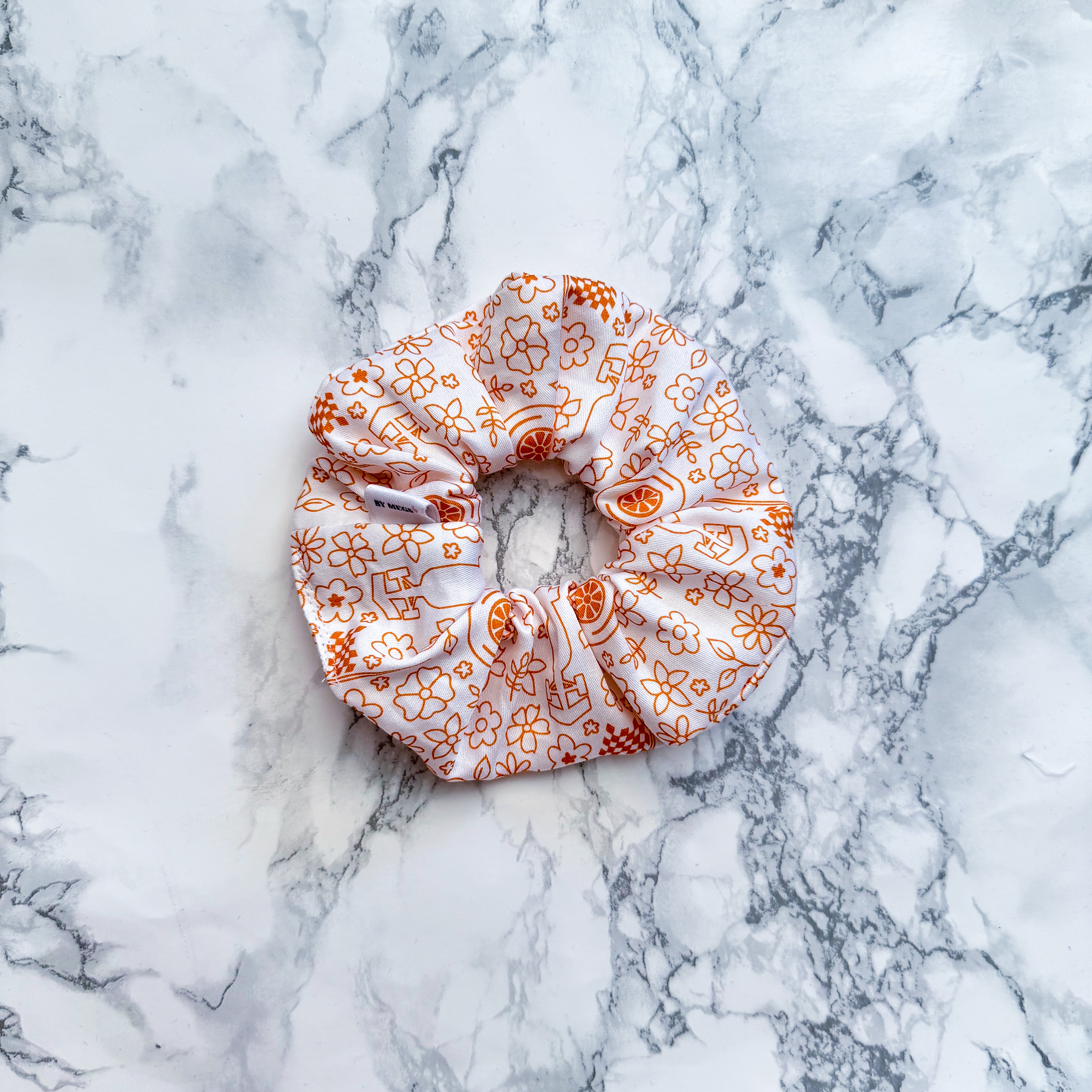 PRE-ORDER: Racing Scrunchie: Floral Racing Icons