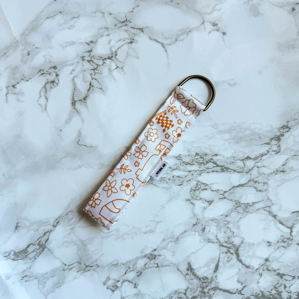 PRE-ORDER: Floral Racing Keychain
