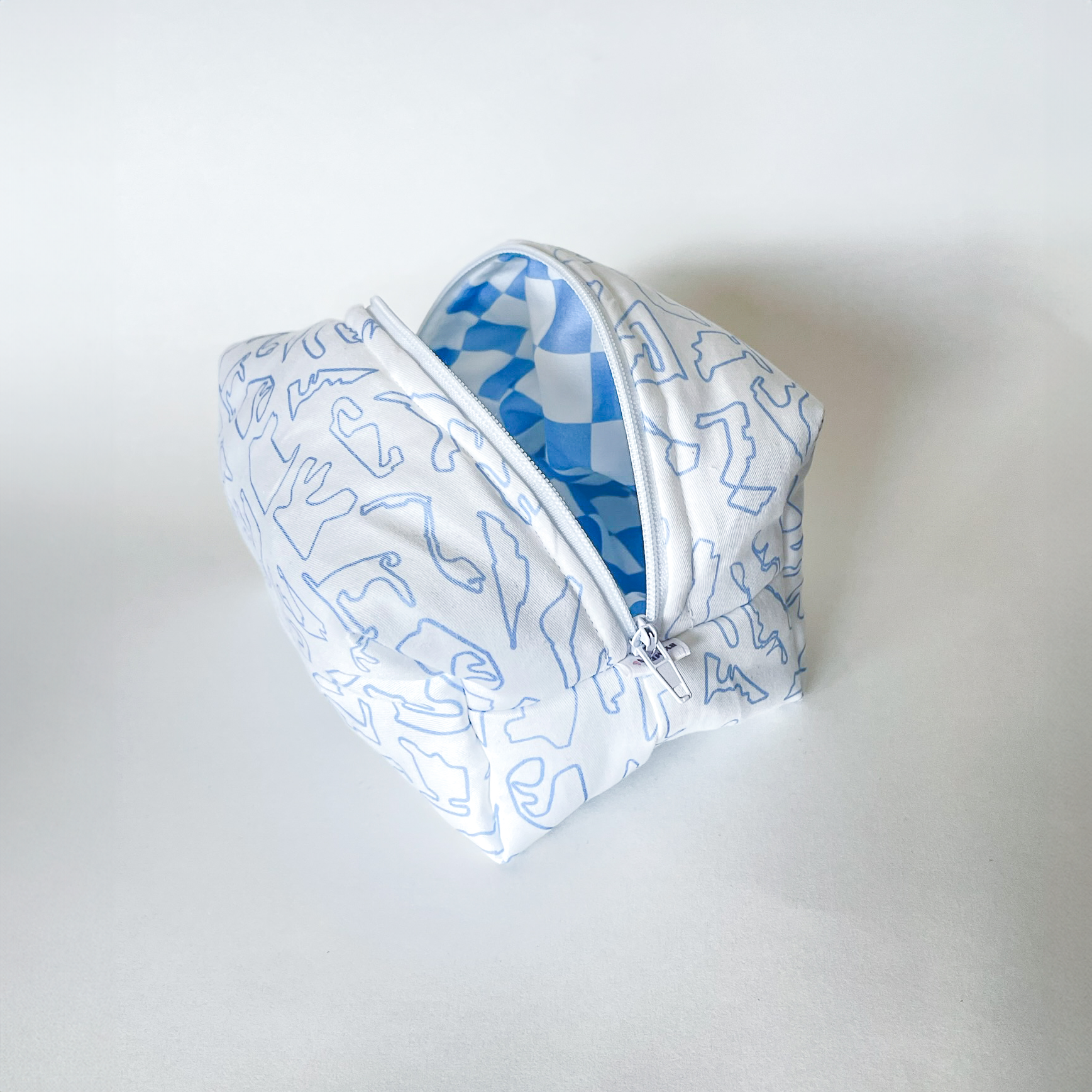 PRE-ORDER: Racing Make-up Pouch - Blue Tracks