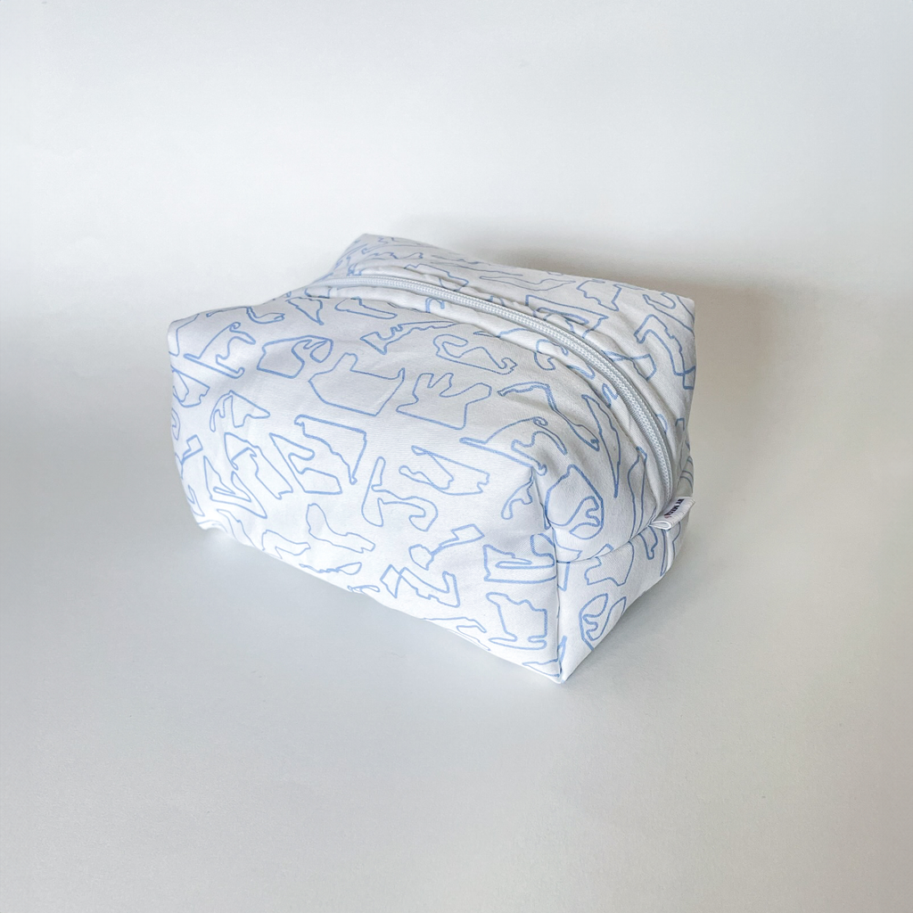 PRE-ORDER: Racing Make-up Pouch - Blue Tracks