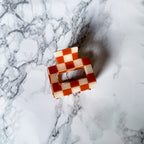 Checkered Flag Claw Clip Square