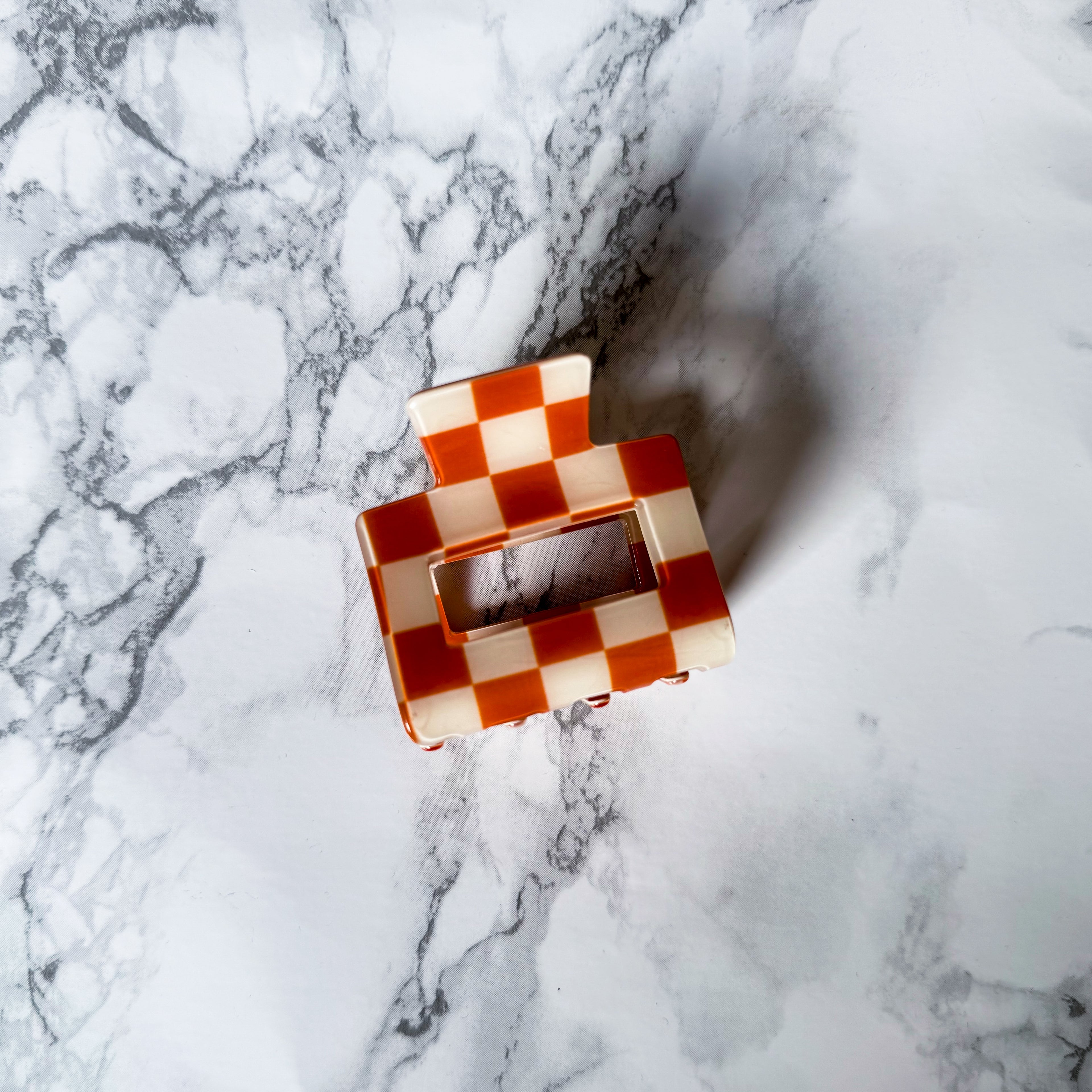 Checkered Flag Claw Clip Square