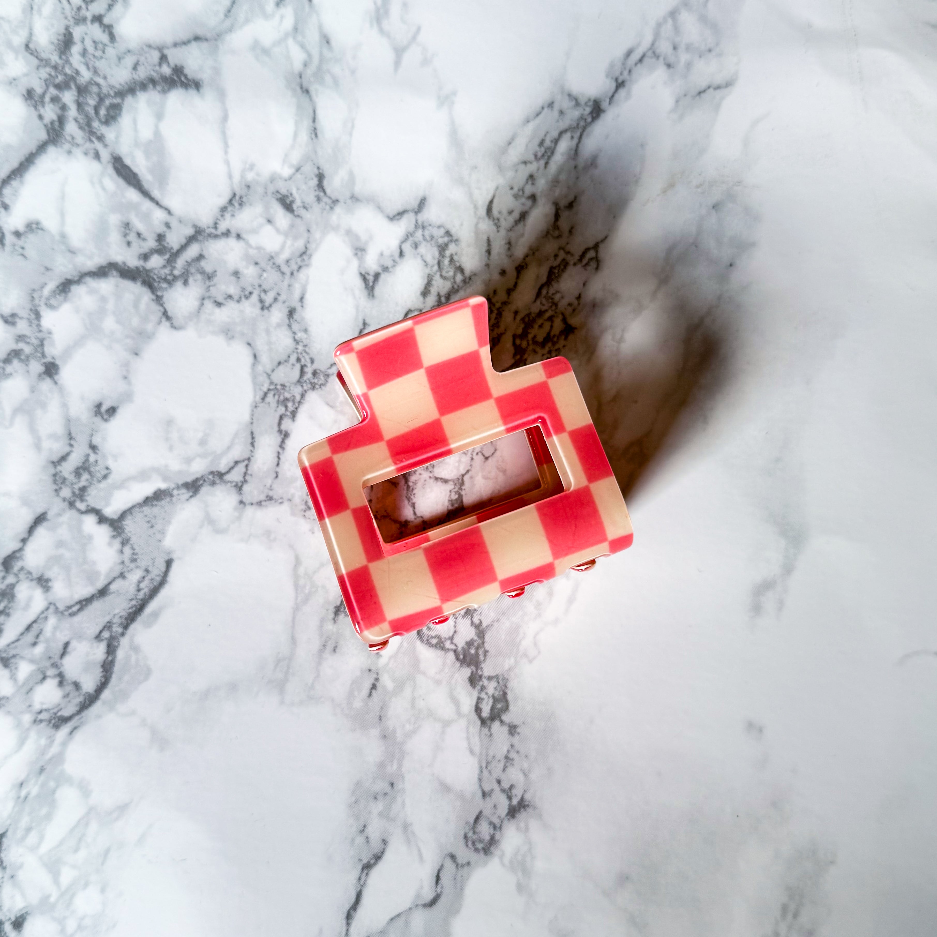 Checkered Flag Claw Clip Square