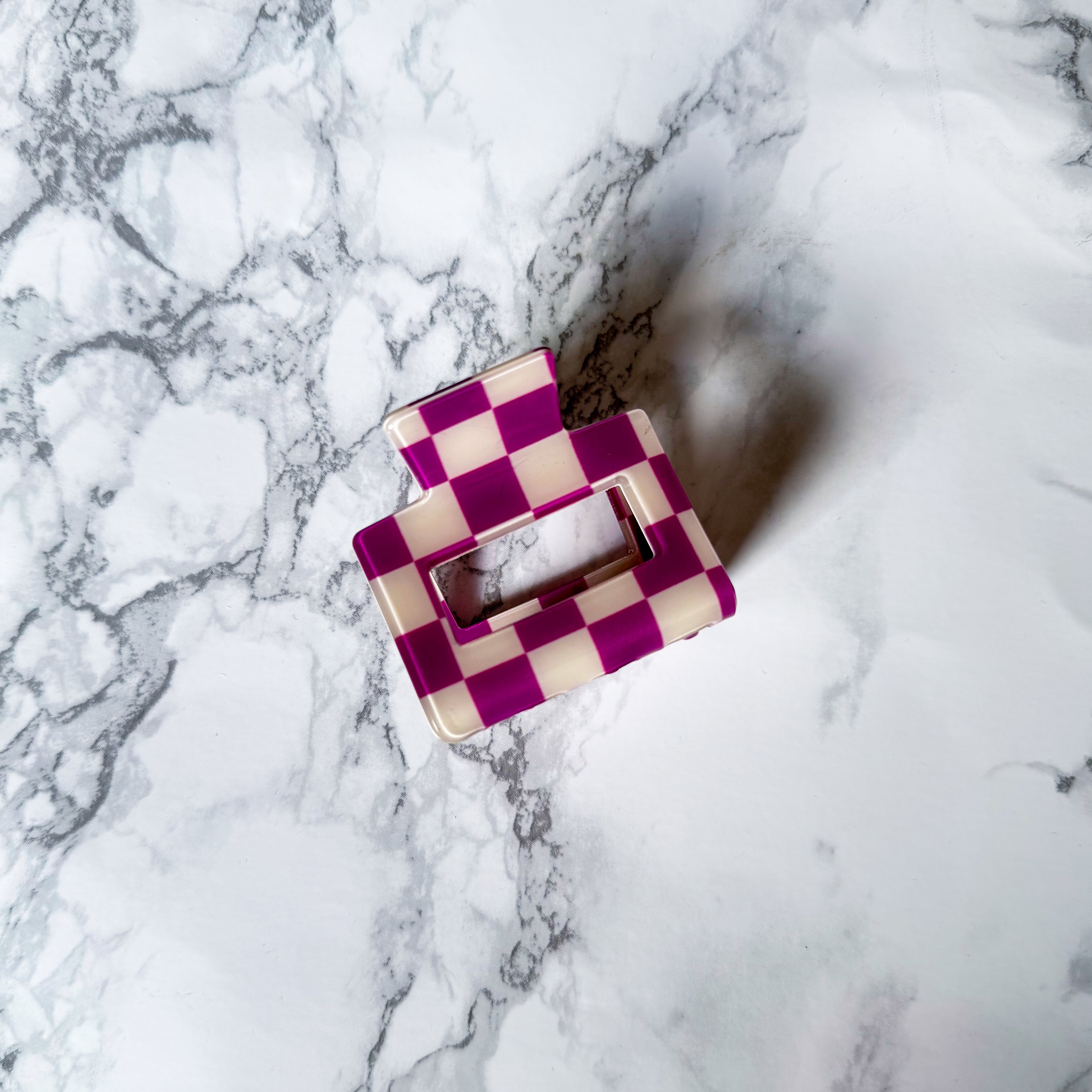 Checkered Flag Claw Clip Square