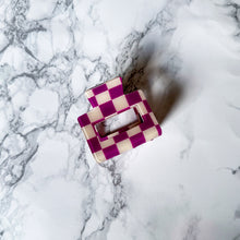 Load image into Gallery viewer, Checkered Flag Claw Clip Square
