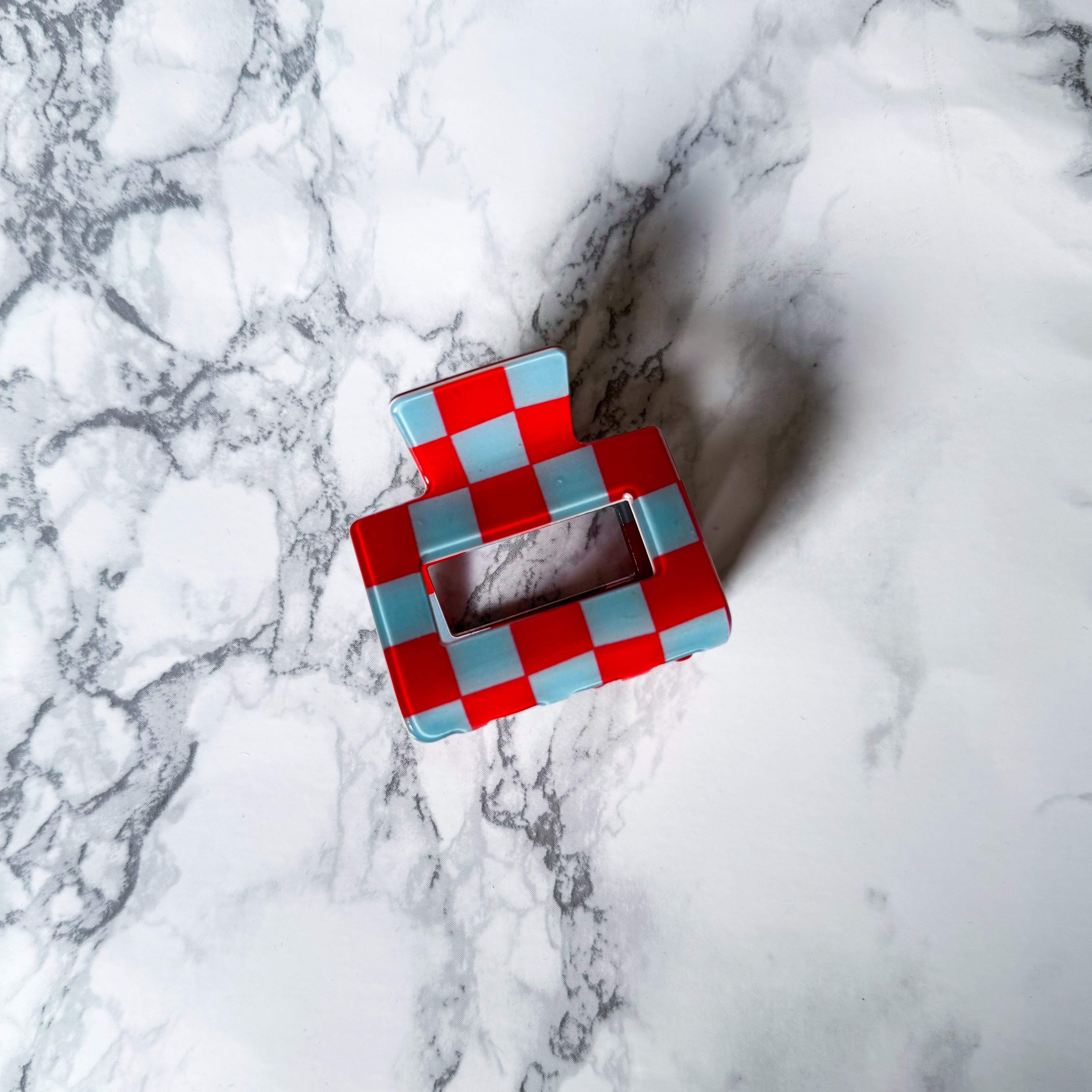 Checkered Flag Claw Clip Square