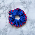 PRE-ORDER: Racing Scrunchie: Check Border Blue/Red