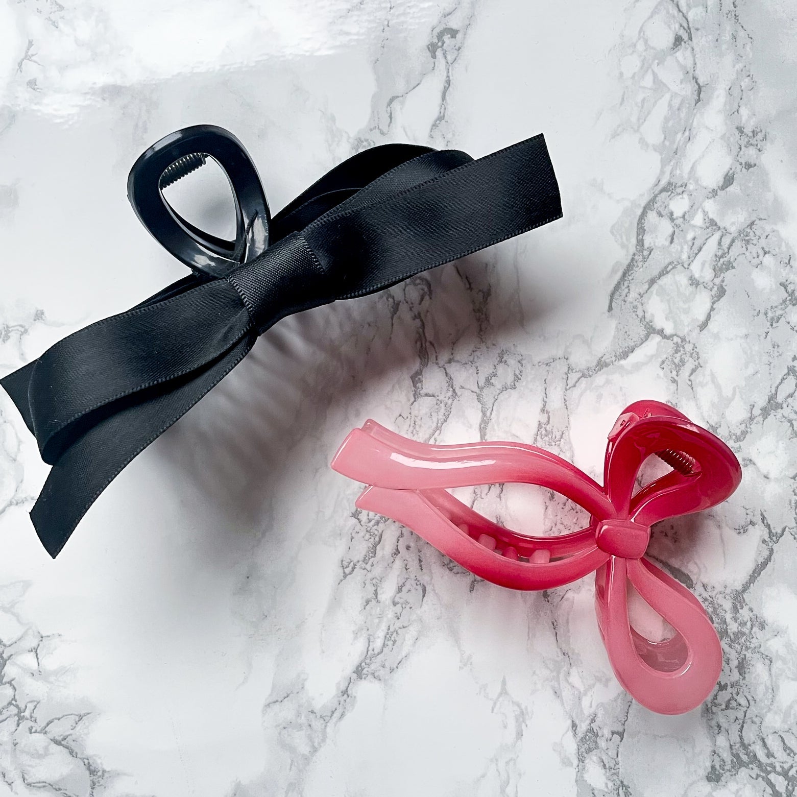 Pink Bow Claw Clip