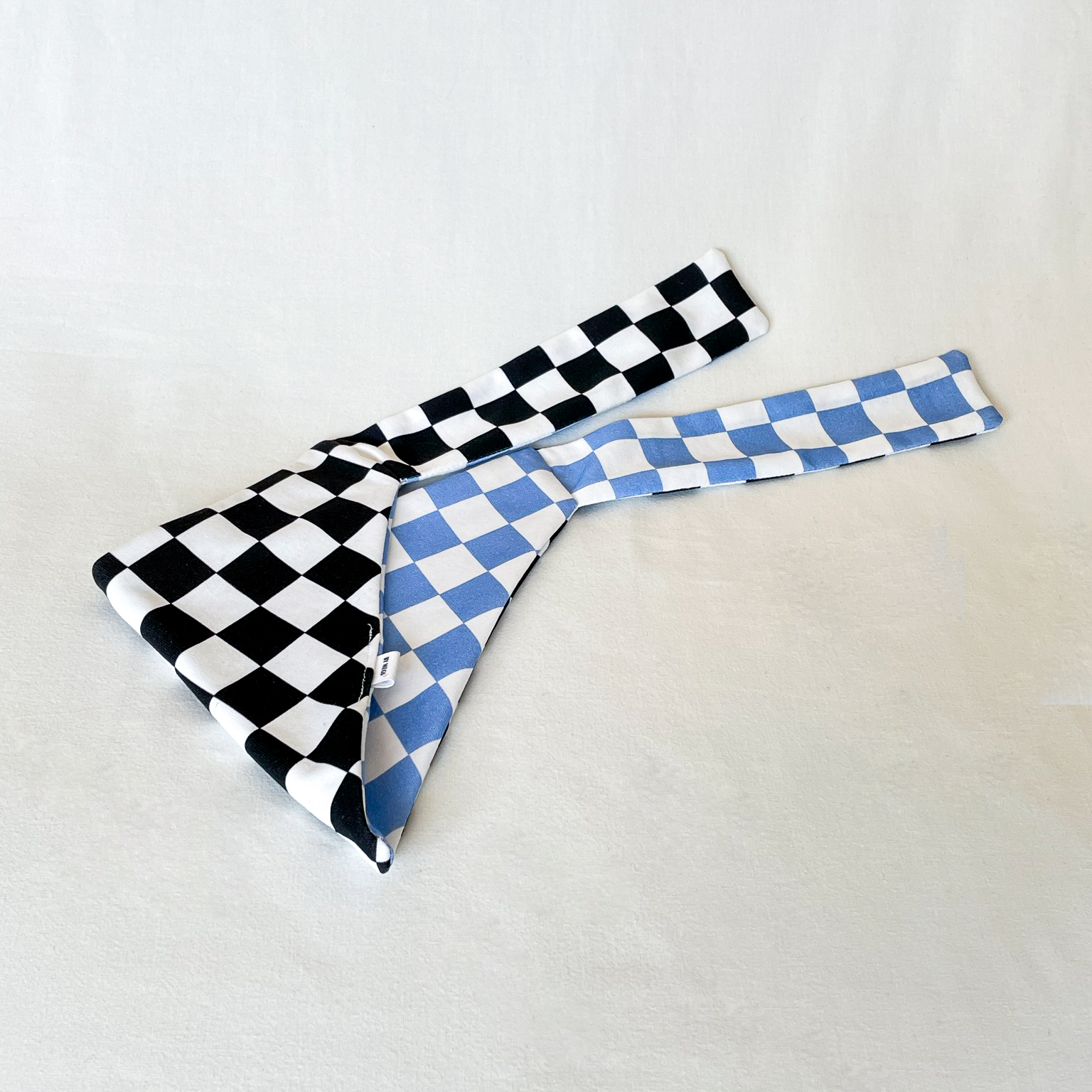 PRE-ORDER: Racing Pet Tie on Bandana - Black & Blue Checkered