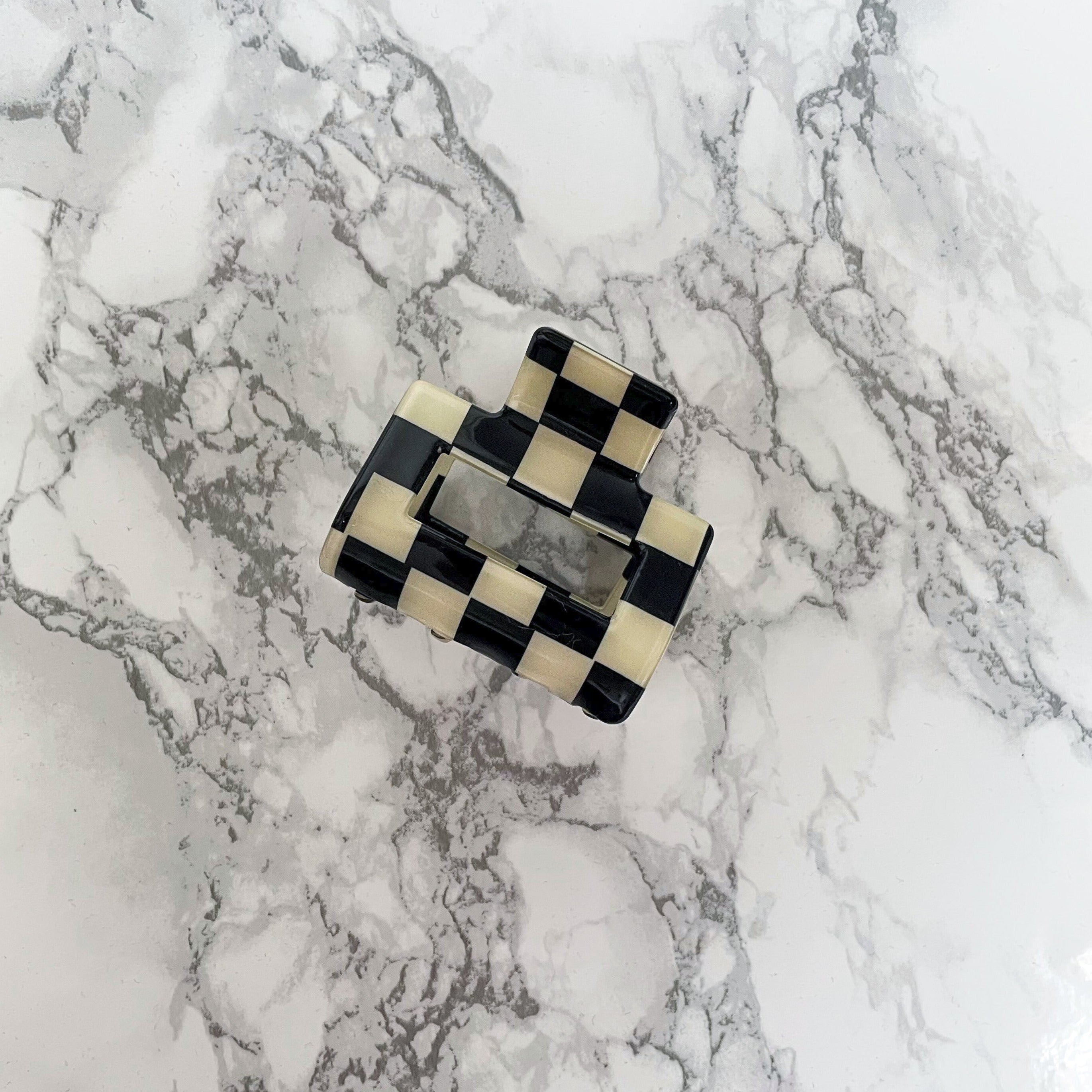 Checkered Flag Claw Clip Square