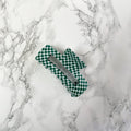 Checkered Flag Dark Green Claw Clip