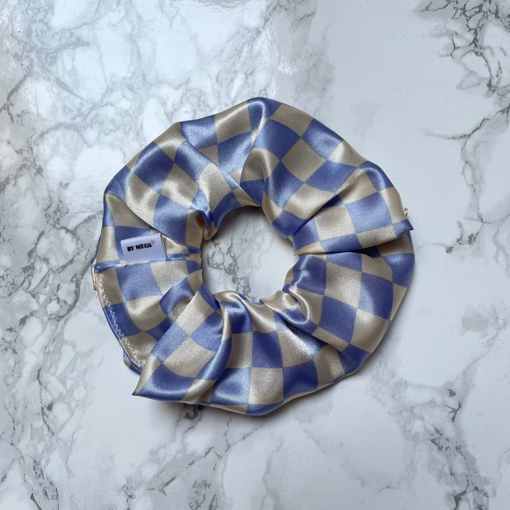 Racing Scrunchie: Checkered Flag Lilac
